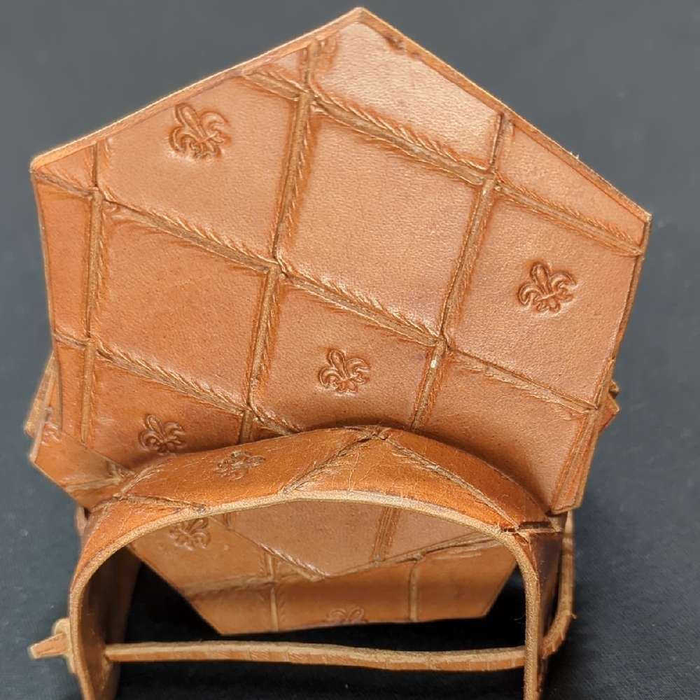 Hand Crafted Brown Leather Desk Organizer